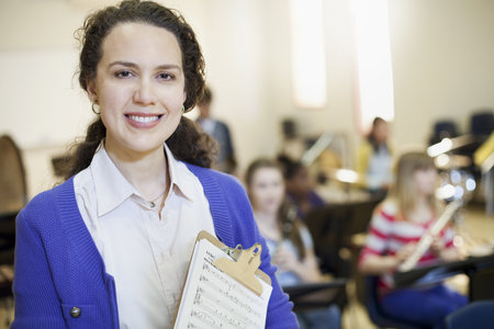 music teacher in classroom